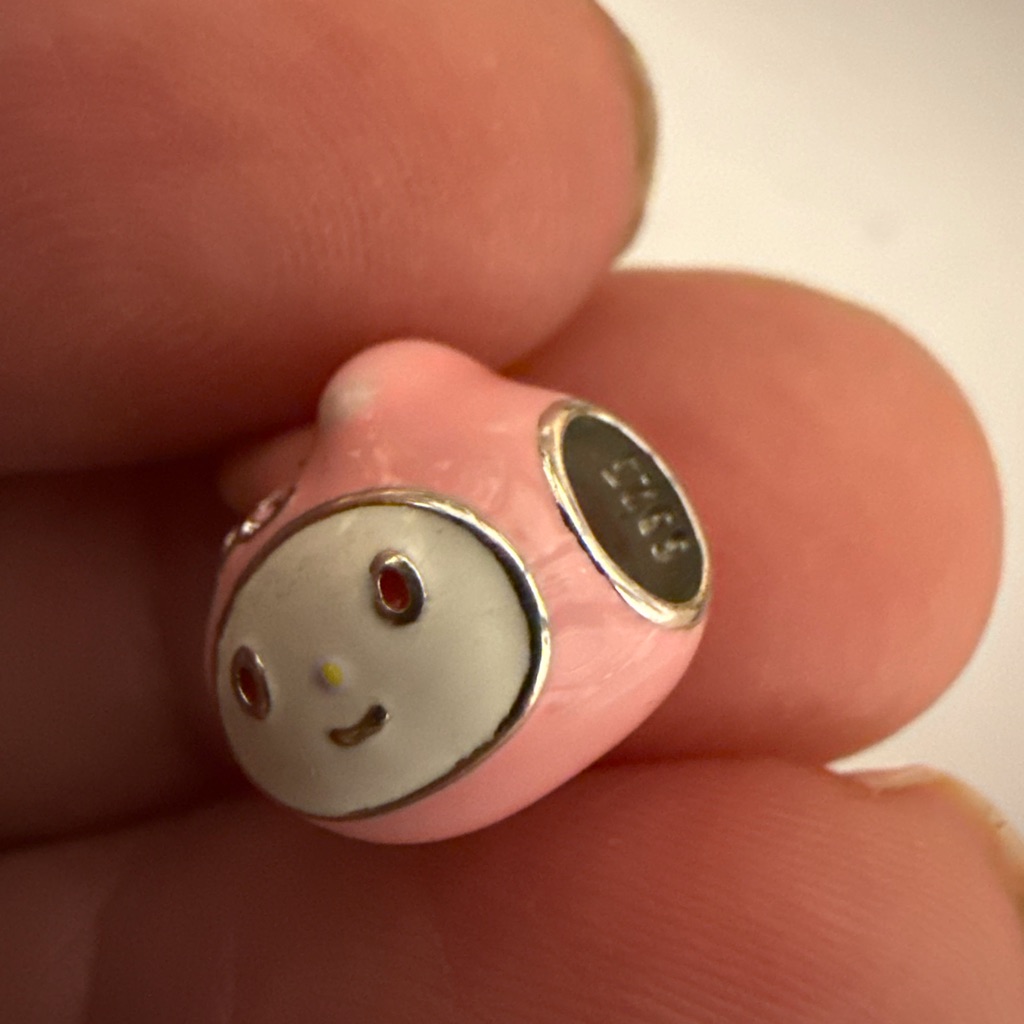 Pink And Silver Small Pet Charm